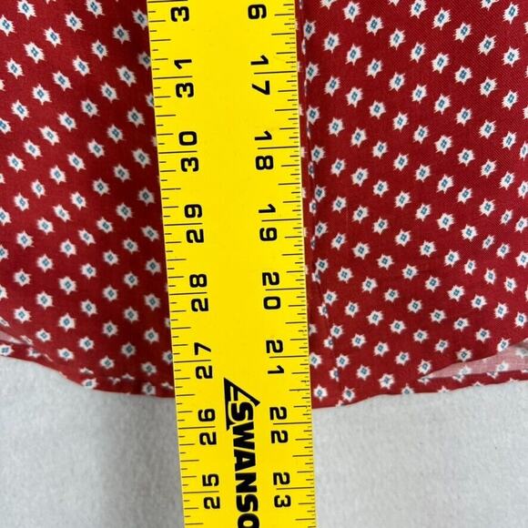 Joie Blouse Womens XXS Aztec Tangia Red Ikat Print Long Dolman Sleeve - Picture 4 of 8